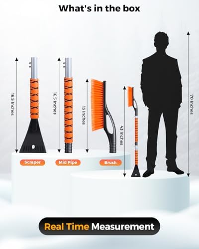 EcoNour 43" Ice Scraper for Car Windshield | 3 Parts Detachable Snow Brush - Image 6