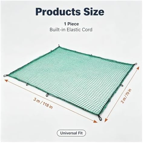 PE Trailer Cargo Net Elastic Mesh Cover Green - Image 4