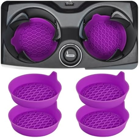 Zpana 4PCS Car Cup Holder Coasters, Silicone Non-Slip Vehicle Cup Recessed Mats by Zpana