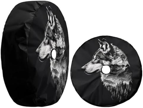 Wolf and Mountains Spare Tire Cover - Image 3