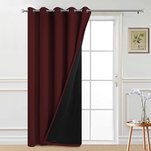 Yakamok Burgundy Red Blackout Patio Door Curtain Panels W70 x L84, 1 Panel by Yakamok