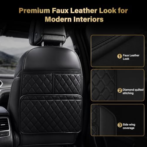 2 Pack Seat Back Protector Kick Mats, Premium Interior Look - Image 3