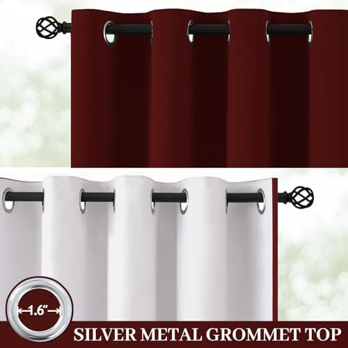 Yakamok Burgundy Red Blackout Curtains 63 Inches Long - Image 2