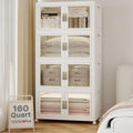 Stackable Storage Bins with Doors & Lids & Wheels by VNVTO