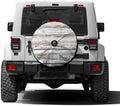 Wooden Board White Old Style Spare Tire Cover by Foruidea