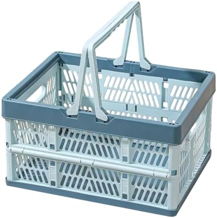 Collapsible Storage Crate with Handles, 20L Foldable Plastic Basket, Organizer by YTAONS