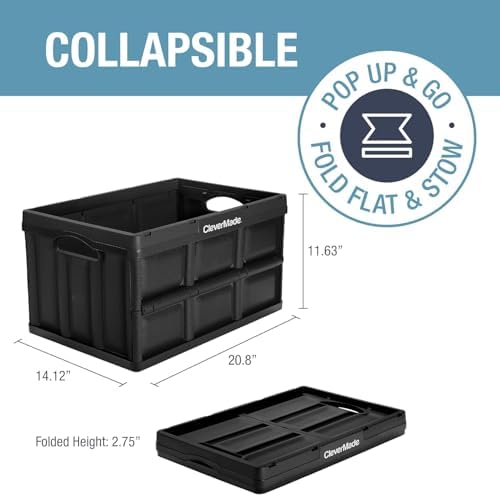 CleverMade Collapsible Storage Bin - 46L - Obsidian - Image 2
