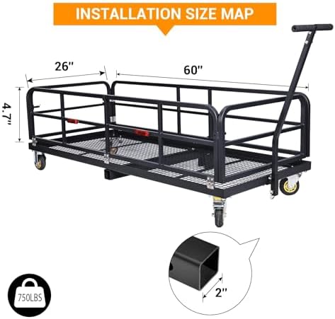 Hitch Cargo Carrier Folding Hitch Mount Cargo Carrier 68 x 39 x 31 Inch - Image 2