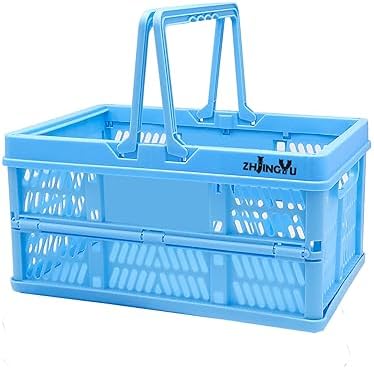 Collapsible storage crates, plastic baskets by ZHJINGYU
