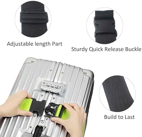 4 Pack Black Luggage Straps, Adjustable Travel Belt - Image 5