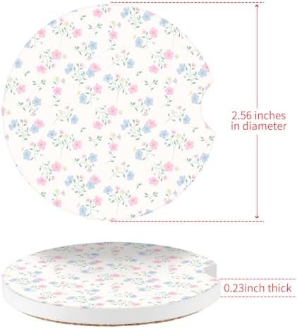 Vintage Flowers Car Coasters, Absorbent 2 Pack - Image 6