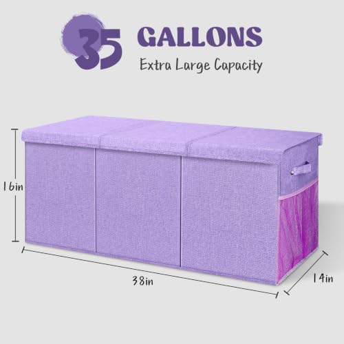 Extra Large Toy Box with Lids, Collapsible Storage Bin - Image 2