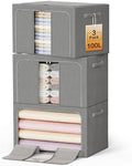 Clothes Storage Bins with Metal Frame, Foldable Clothes Organizers Storage by LeArex