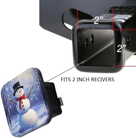 Swono Snowman Tow Hitch Covers Christmas Snowman Sun Rays Winter Forest Sturdy - Image 3