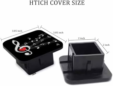 Auto Hitch Cover for Trucks Music Notes, Swirl Treble Love Music Sheet Notes - Image 2