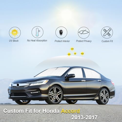 KMF 6pcs Thicken Sun Shades for Honda Accord 2013-2017 Accessories, Car Window - Image 2