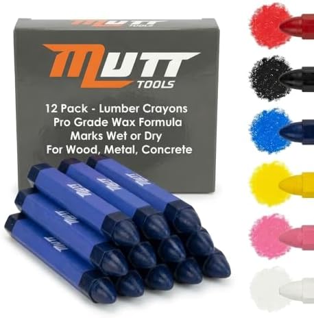 Mutt Tools Blue Lumber Crayons 12 Pack by AmericanMuttTools