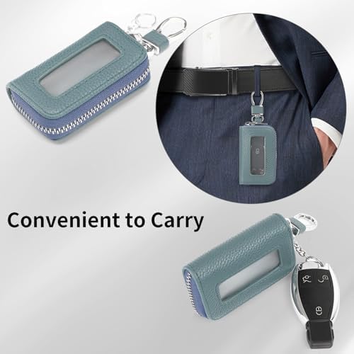 SENDEFN Universal Car Key Fob Case Leather Smart Remote Keychain Protector - Image 5