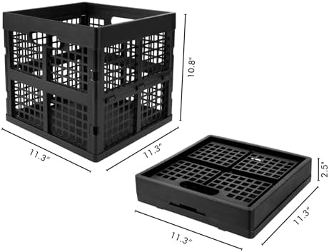 Eslite 3-Pack Collapsible Plastic Storage Crates, Foldable Crates - Image 4