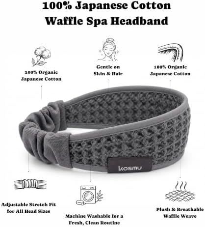 Luxury Organic Japanese Cotton Waffle Spa Headband - Image 2