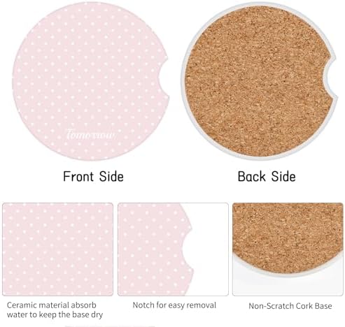 Cute Fashion Polka Dot Car Coasters 2 Pack - Image 3