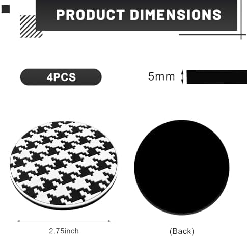 4 PCS Car Cup Coasters, 2.76 Inch Shockproof Auto Cup Holder Insert Coaster - Image 2