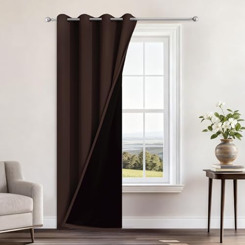 Yakamok Chocolate Brown Blackout Curtains 96 Inches Long 52" Wide, 1 Panel by Yakamok