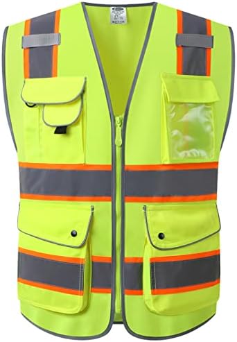 JKSafety Safety Vest for Men Women Reflective Hi Vis JK901 Yellow M by JKSafety