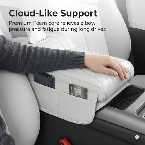 Car Center Console Cover with Tissue Box Holder, Foam Auto Armrest Cushion Pad - Image 2