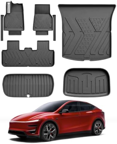 SUPER LINER Tesla New Model Y Juniper Floor Mats 2026 2027, 8-Pcs Set TPE by SUPERLINER