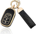 TPU Key Fob Cover with Leather Keychain, Compatible with Honda Accord Civic by Aoocar