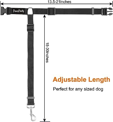 PawsPawty 2 Pack Headrest Dog Car Safety Seat Belt Adjustable Nylon Fabric Car - Image 5