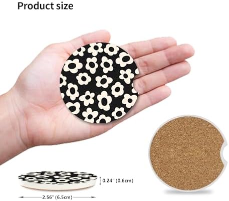 Absorbent Car Coasters 2 Pack for Cup Holders, 2.56" Ceramic Stone & - Image 3