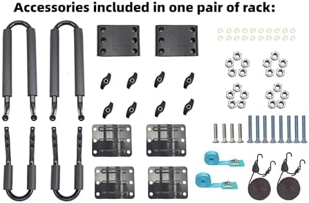 2 Pairs Heavy Duty Kayak Rack-Includes 4 Pcs Ratchet Tie-Mount on Car Roof Top - Image 2