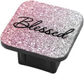 Trailer Hitch Cover, Blessed Pink Silver Glitter Design Hitch Cover Rubber by PATBIXES