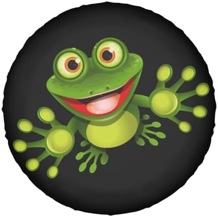 Cute Happy Frog with Big Eyes Spare Tire Cover Universal Waterproof Tire Wheel - Image 7
