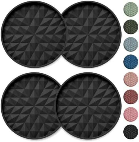 Silicone Car Coasters Set of 4, 2.75" Cup Holder Mats by Wingcases