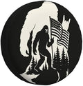 Bigfoot Spare Tire Cover with Patriotic Sasquatch American Flag Forest Design – by Unknown