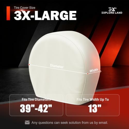 Explore Land Tire Covers 4 Pack Fit Tire Diameters 39-42 inch, Off White - Image 6