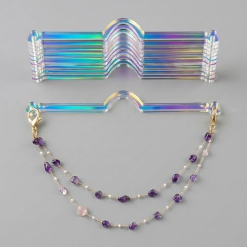 10 Pack Rearview Mirror Charm Holder Combo Set, Iridescent Rainbow Acrylic Car - Image 3