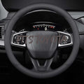 Leather Car Steering Wheel Cover, Breathable Laser-Perforated, Pure Black by TRROCC