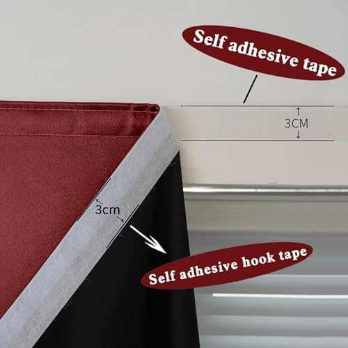 AJAZZ 100% Blackout Shades Window Cover Self Adhesive Curtains Sticky Curtain - Image 6