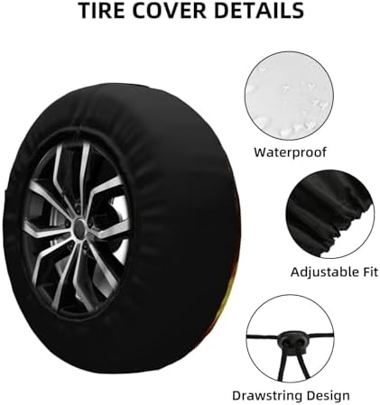 KiuLoam Fire Phoenix Spare Tire Cover Polyester Universal Sunscreen Waterproof - Image 5