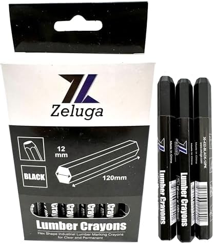 Zeluga 4.7in. x 0.47in. Hex Shape Industrial Lumber Marking Crayons by Zeluga