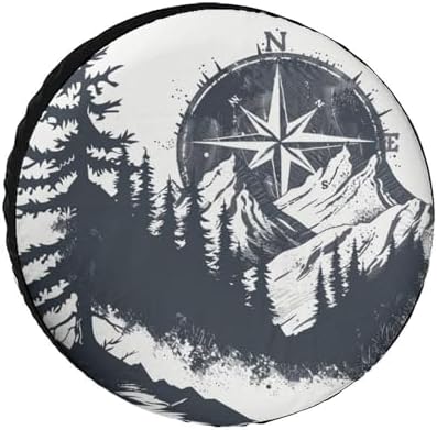 Camper Spare Tire Cover 17 Inch Mountains by HighonHi