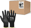 DULFINE Safety Work Gloves for Men 60 Pairs, Ultra-Thin PU Coated Black S by DULFINE