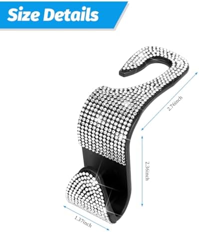 Zpana 4PCS Bling Car Seat Headrest Hooks, Vehicle Back Seat Purse Handbag - Image 2