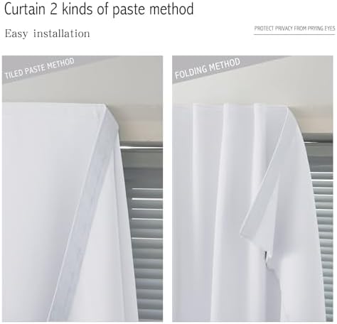 Room Darkening Curtains with Adhesive Backing Tool Free Hanging Window Drapes - Image 6
