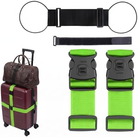 CLOLOP Luggage Strap 2 Pack, Heavy Duty Adjustable Suitcase Belt by CLOLOPPUMPS