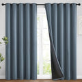Yakamok Stone Blue 100% Blackout Curtains 84 Inches Long 62" Wide 2 Panel by Yakamok